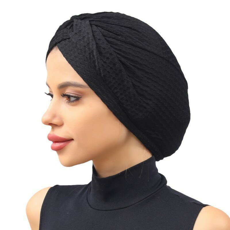 Casquettes turban monochromes respirantes pour femmes, bandeau élastique, bonnet musulman, prêt à porter, casquette Hijab, nouveau, document, 2023