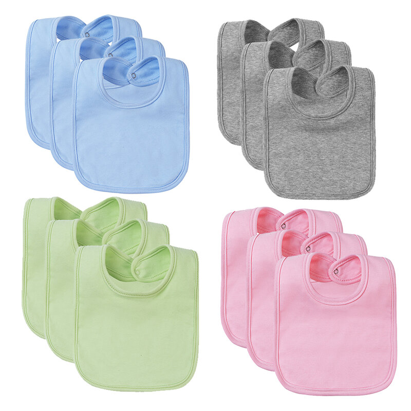 Baberos de algodón para bebé recién nacido, toalla de Saliva de Color sólido, bufanda de tela para eructar, babero de alimentación para recién nacido