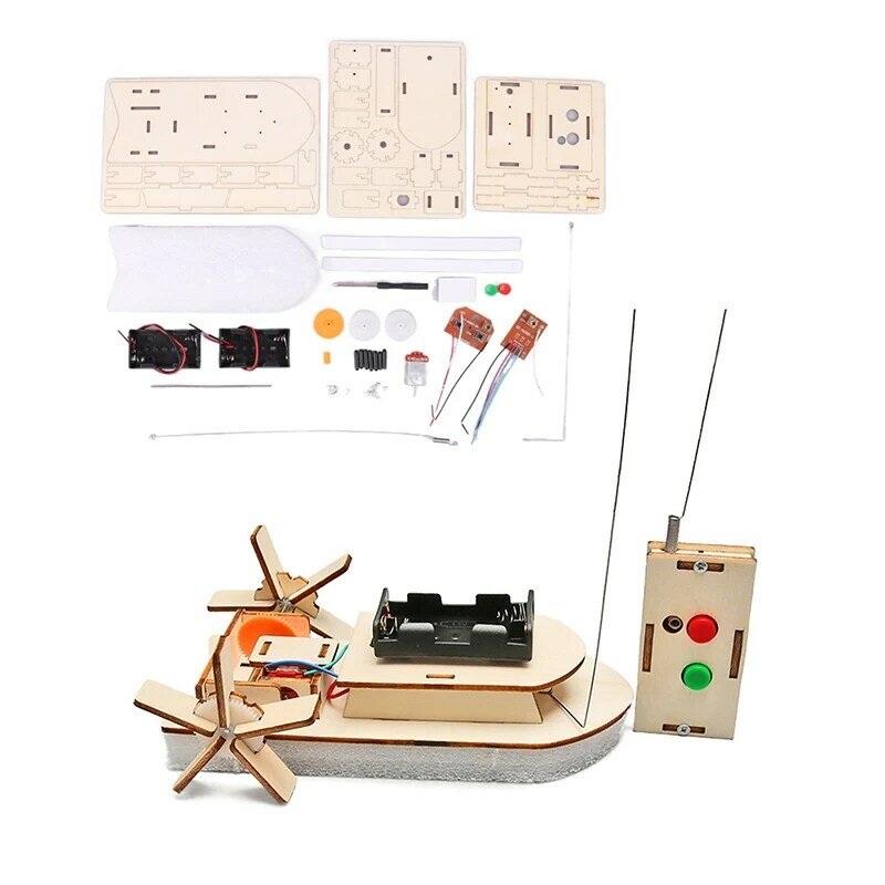어린이 발달용 DIY 과학 장난감, 리모컨 보트, 어린이 교육 실험 퍼즐 장난감
