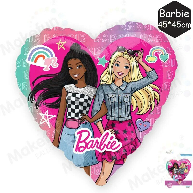 5 buah/Set balon Film Aluminium kemasan individual dekorasi latar belakang pesta koleksi besar seri tema merah muda Barbie
