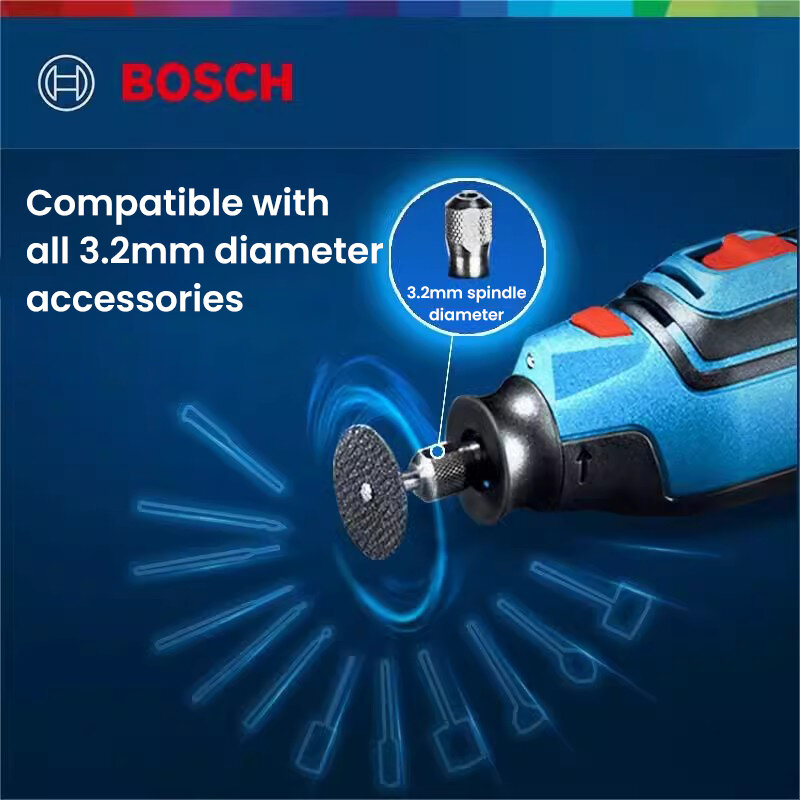 Outil électrique 4 en 1, Bosch Gro 12V - 35, mini meuleuse électrique, coupeuse, polisseuse, perceuse électrique, lampe de poche, outil rotatif sans fil