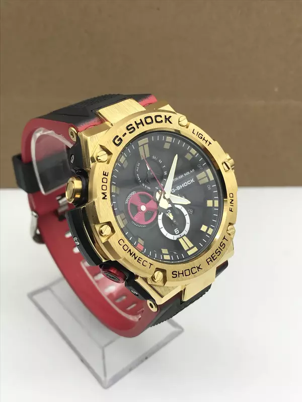 Relógio impermeável G-Shock masculino, relógio de calendário automático multifuncional, cronômetro de alarme, iluminação LED, esportes, GST-B100 Series, novo