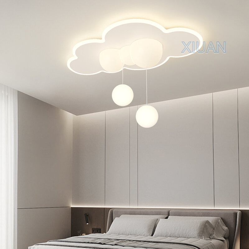 Minimalist Children's Room Ceiling Lamps Hanging Ball Bubble Droplight White Cloud Bedroom Chandelier Light Living Room Indoor