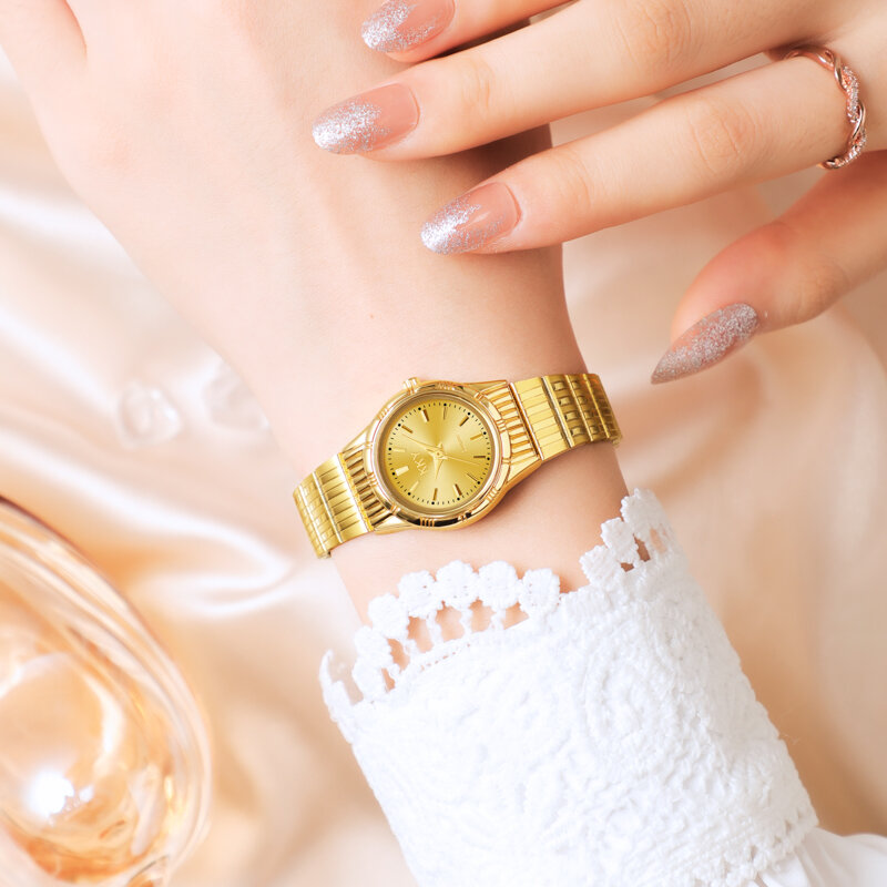 Montre-bracelet à quartz étanche en acier inoxydable pour hommes, montre de sport dorée, horloge décontractée, nouvelle mode créative