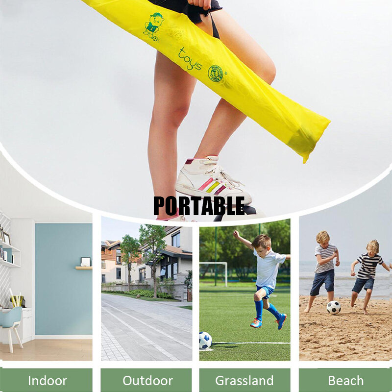 Jaring gawang sepak bola anak, peralatan latihan sepak bola olahraga luar ruangan dapat dilipat portabel