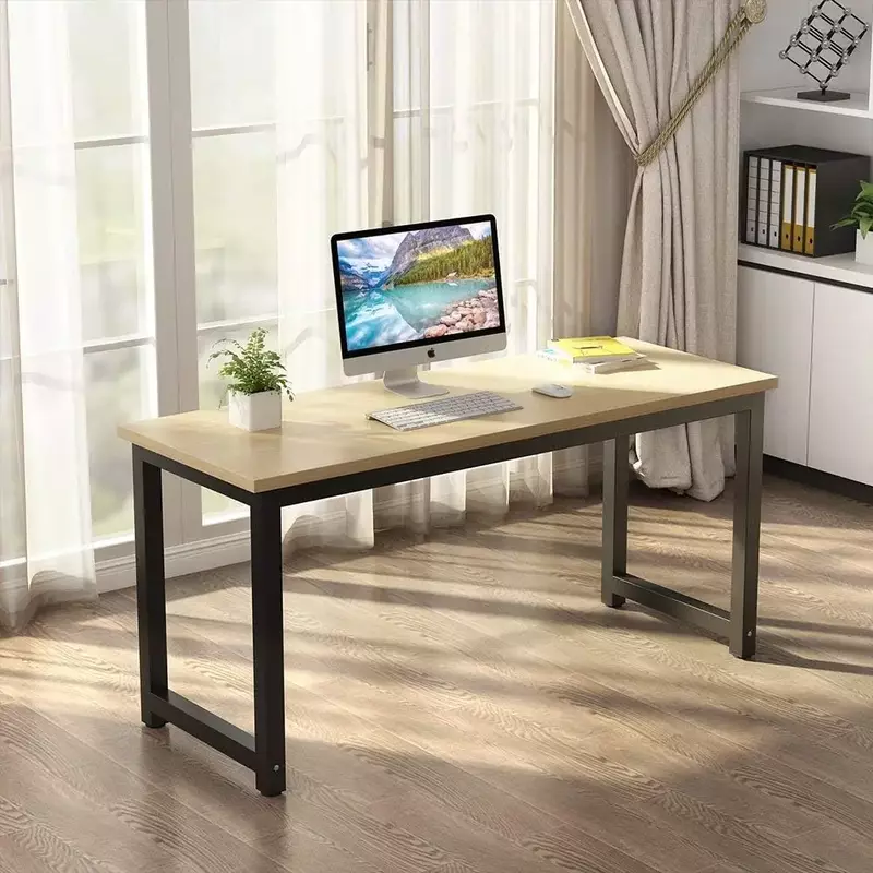 Grande mesa do computador do escritório, suprimentos para móveis, mesa de escrita para escritório doméstico, noz e preto