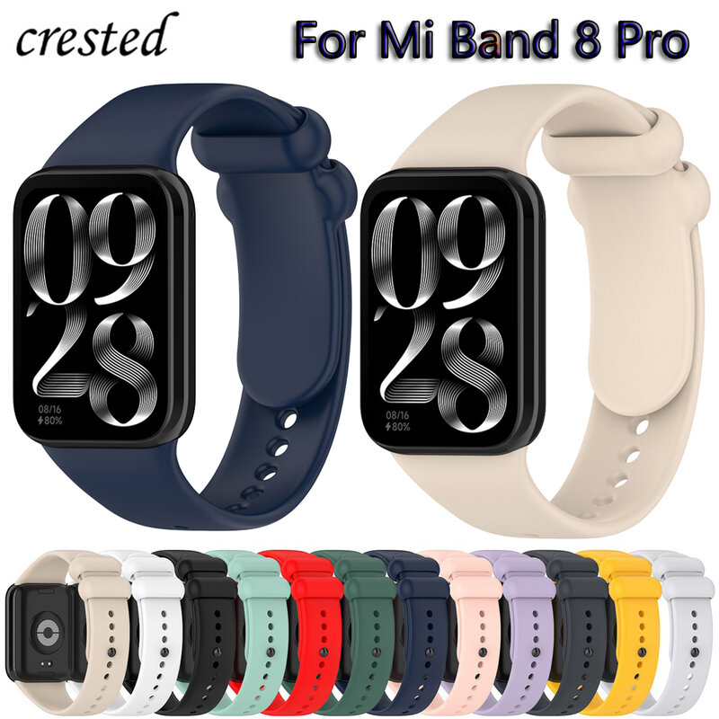 Siliconen Band Voor Mi Band 8 Pro Riem Smart Watch Accessoires Officiële Correa Armband Vervangende Riem Voor Xiaomi Mi Band 8 Pro
