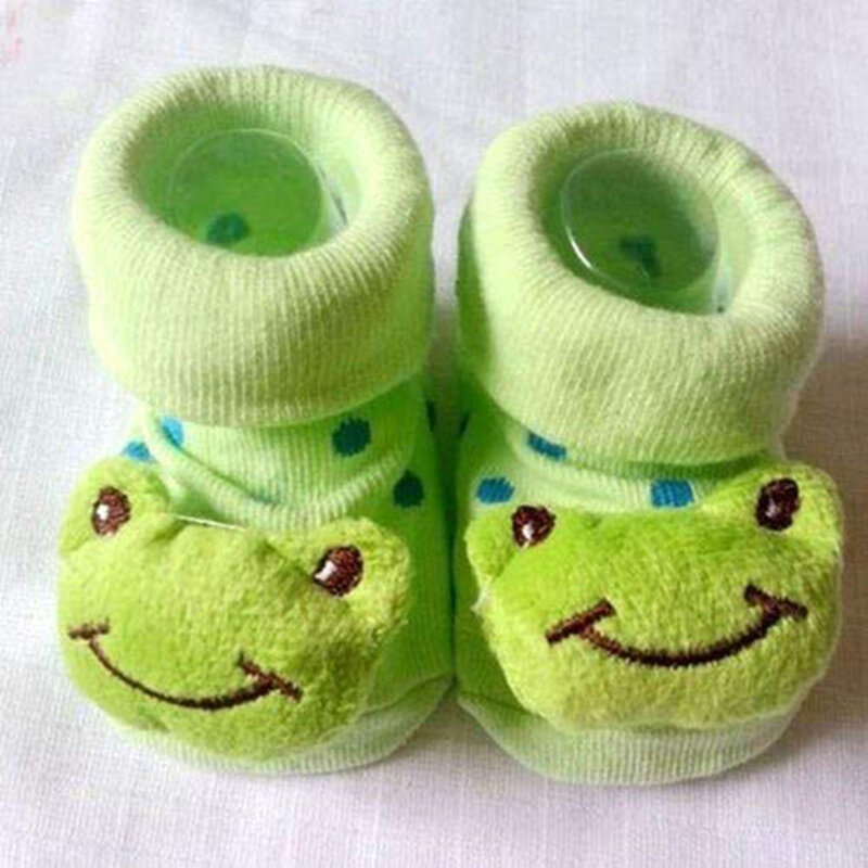 Baby Toddler Newborn 3D Cartoon Frog Short Sock Slipper Shoe Children Winter Socks Slipper Shoes