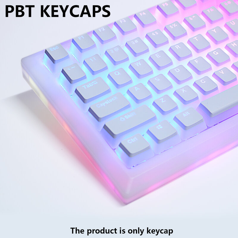 PBT Pudding Keycaps 129 teclas, OEM Profile Key cap para kit de teclado mecánico Mx Switch RGB retroiluminado 87 104 Gamer Keycaps