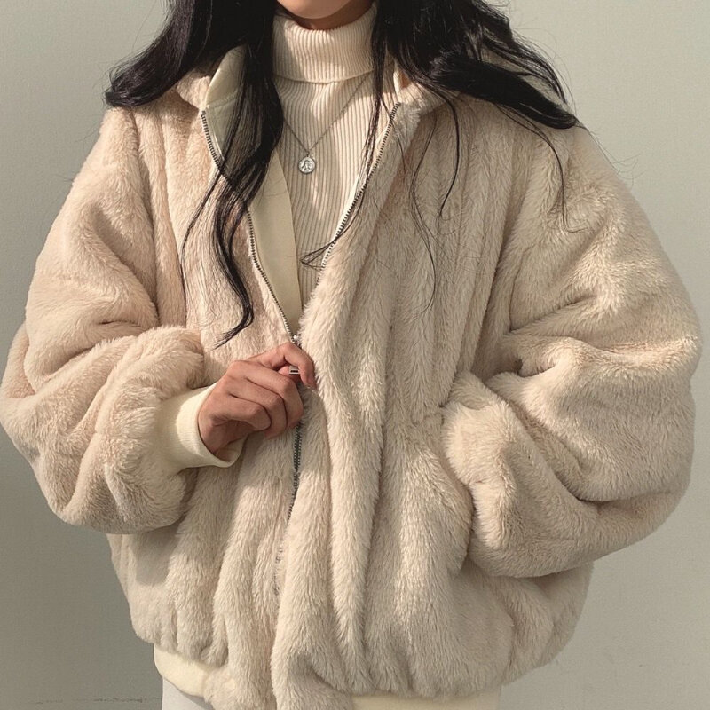 여성용 두꺼운 파카 캐주얼 후드 재킷, 편안한 더블 레이어 한국 스타일, 심플 단색, 따뜻한 귀여운 코트, 2023 가을 겨울