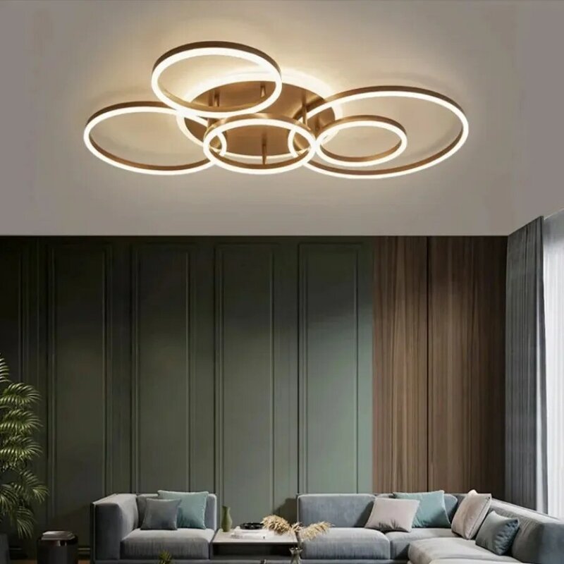 Modern LED Pendant Lights Luxurious and Creative Circular Ceiling Lights Living Room Dining Room Hotel Dimmable Decorative Light