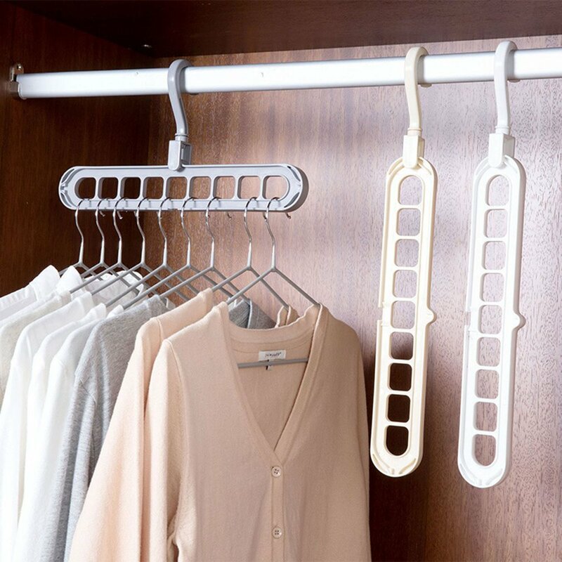 Rotating Nine-Hole Hanger Multi-Function Multi-Layer Folding Magic Hanger Wardrobe Storage Rack Scarf Baby Clothes Drying Racks