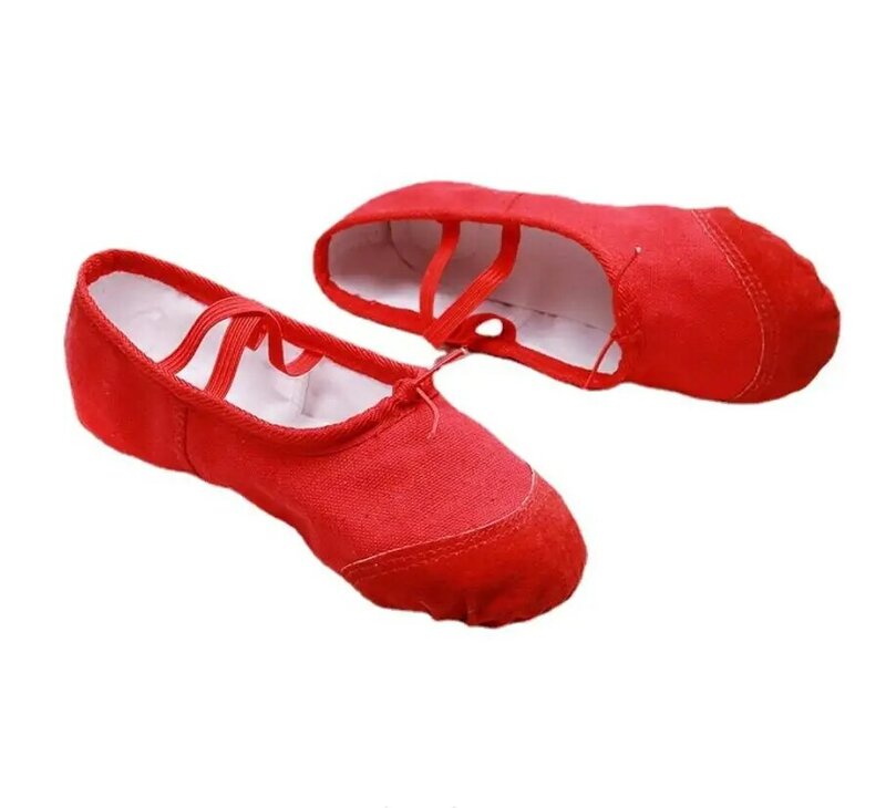 5 kolorów baletki kapcie damskie dziewczynki maluch Zapatillas balet pełne podzielona podeszwa buty do tańca baletowego czerwone buty do ćwiczeń