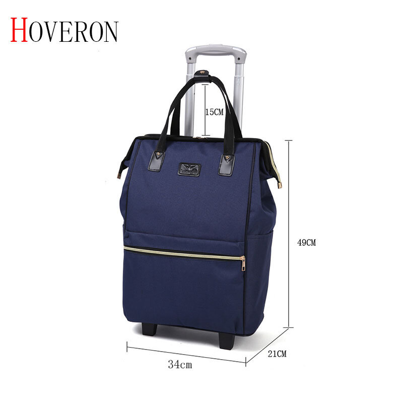 Women Business Travel Trolley Bags travel Backpacks with wheels luggage trolley backpack Mochila Oxford Rolling Baggage Suitcase