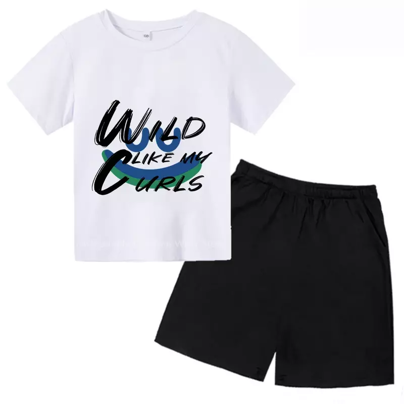 Camiseta e shorts de manga curta da Disney, algodão infantil, amigável ao ar livre, chique coreano, verão