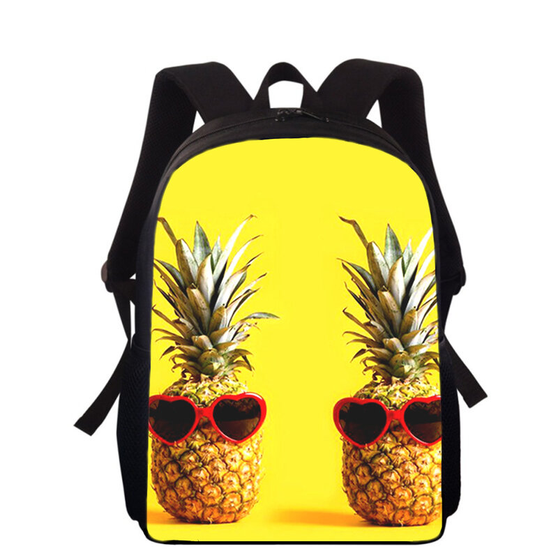 Pineapple Fruits Fresh School Bag para crianças, 16 ", 3D Print, mochila para meninos e meninas, linda bolsa de livro, estudantes