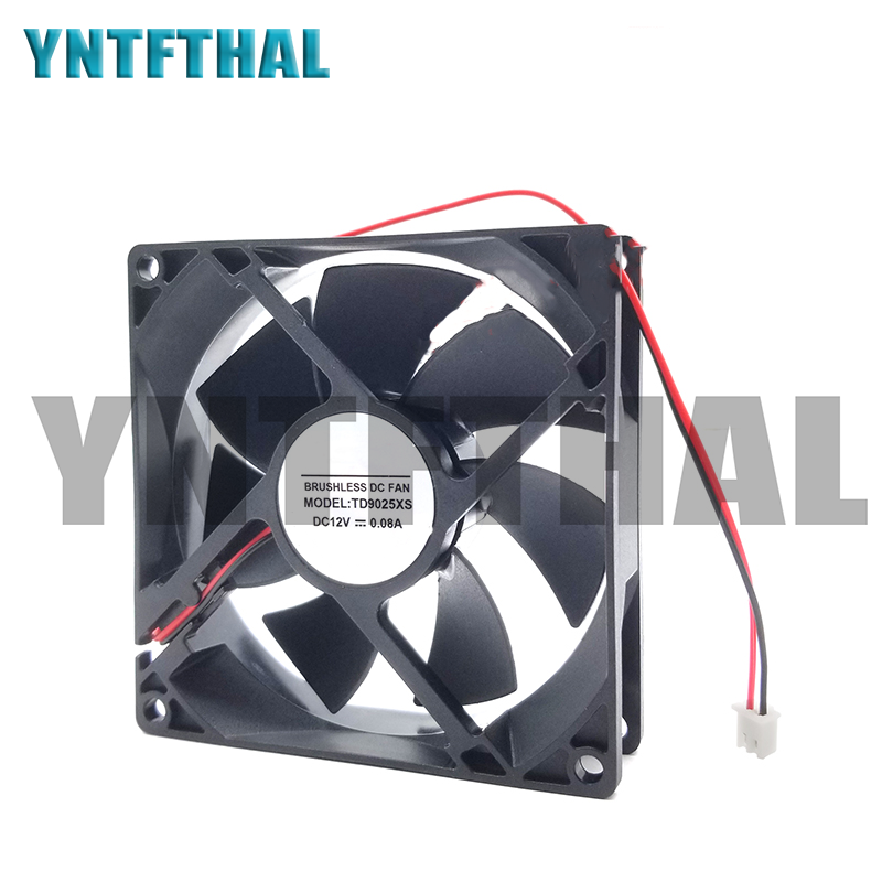 DC12V 9025 TD9025XS Cooling Fan 0.08A 2-PIN 90*90*25MM New Chassis Cooler