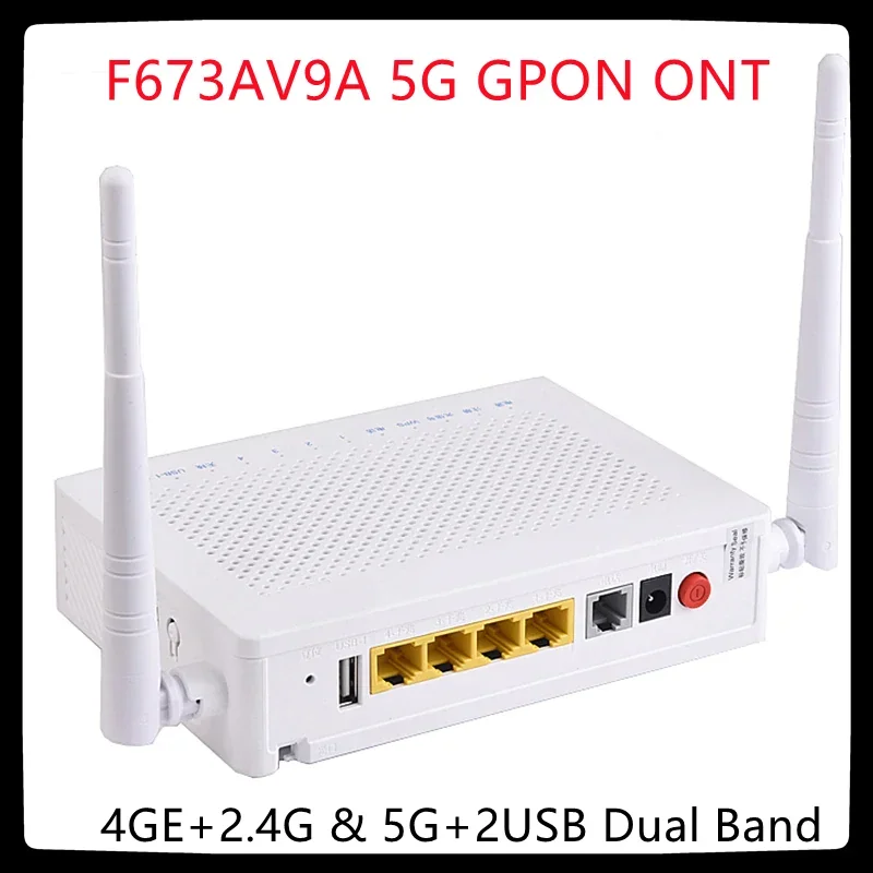 Gratis pengiriman F673AV9/A Dual Band 4ge + 1tel + 2usb + Ac 5g Wifi Ont ONU Gpon tangan kedua tanpa daya