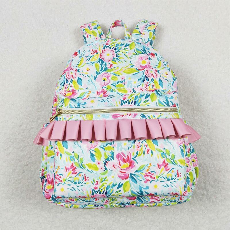 Оптовая продажа, рюкзак для маленьких девочек, Цветочный рюкзак с оборками, детский уличный портативный школьный рюкзак для детей