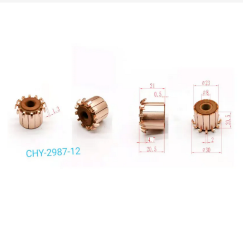 전기 모터 정류자 CHY-2987-12, 8x23x21(20.5)mm, 12P, 5 개
