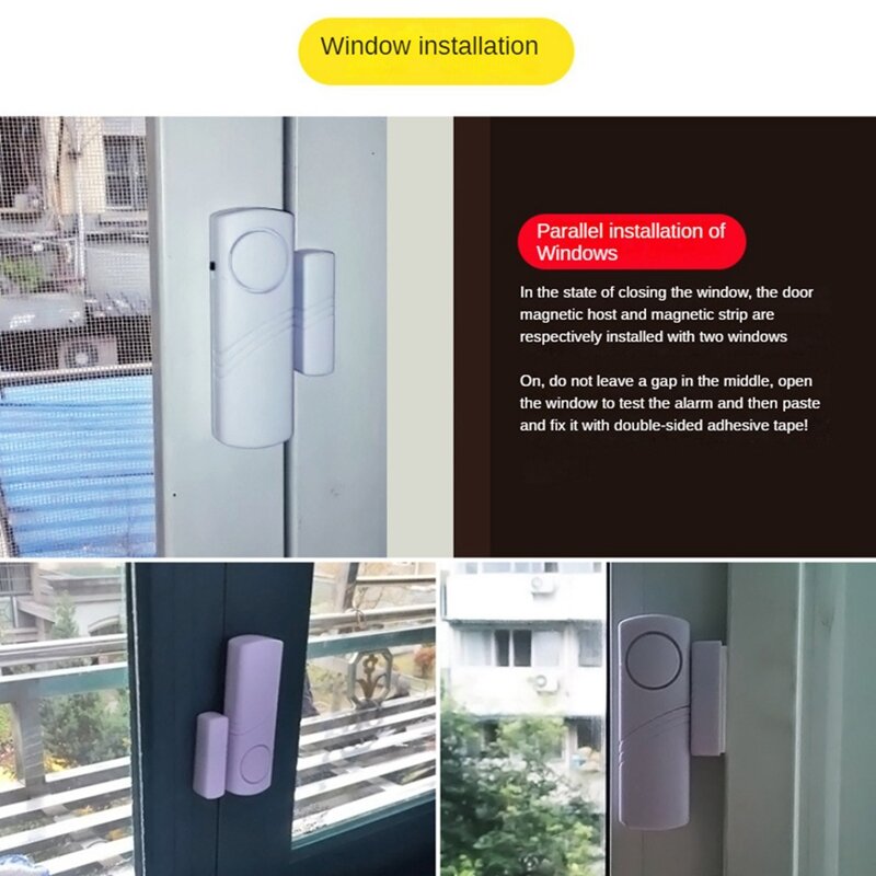 Alarm pencurian Sensor magnetik pintu dan jendela 5set/lot Alarm jendela pelindung keamanan rumah pintar Alarm jendela pintu