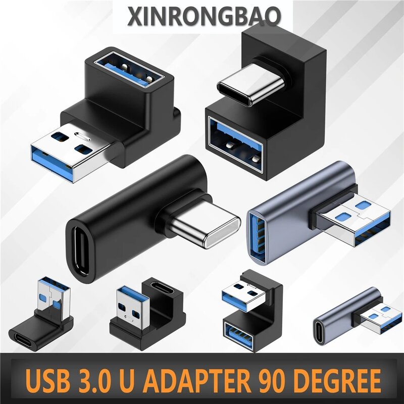 USB 3.0 노트북 U 어댑터, 90 도 수-암 C 타입 어댑터, 직각 좌우 및 상하 연장 커넥터, 10 Gbps