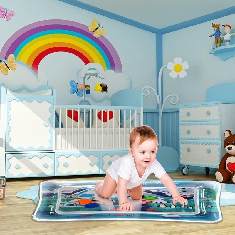 Water Play Time Pad Inflatable Water Pads Toddler Crawling Pads Food-Grade Kids Water Crawling Mat Inflatable Water Play Mat For