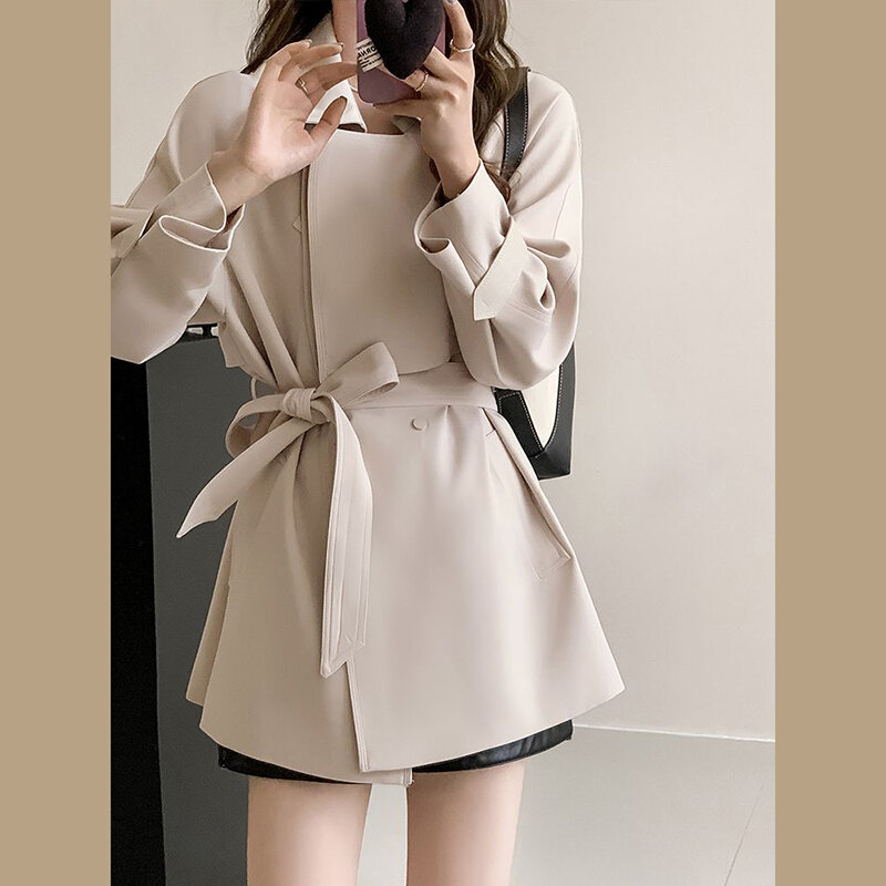 여성용 바람막이 코트, 서양 스타일, 고급 디자인, 기질 한국 코트, 용수철 가을 패션, 2024 신상