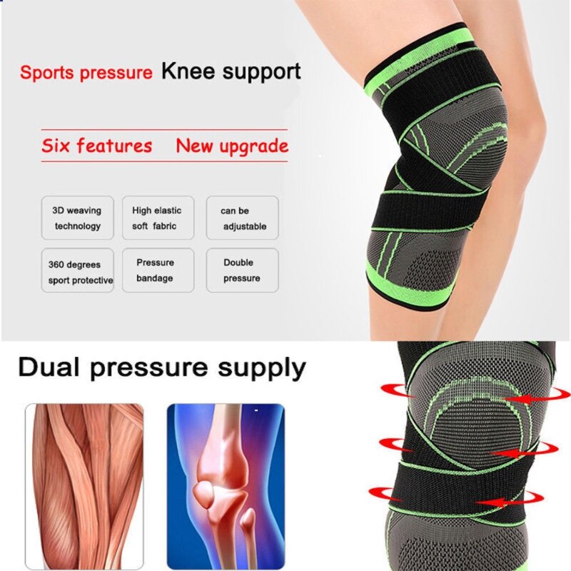 3Dウィービングスポーツ加圧膝パッドサポートブレース怪我圧力保護