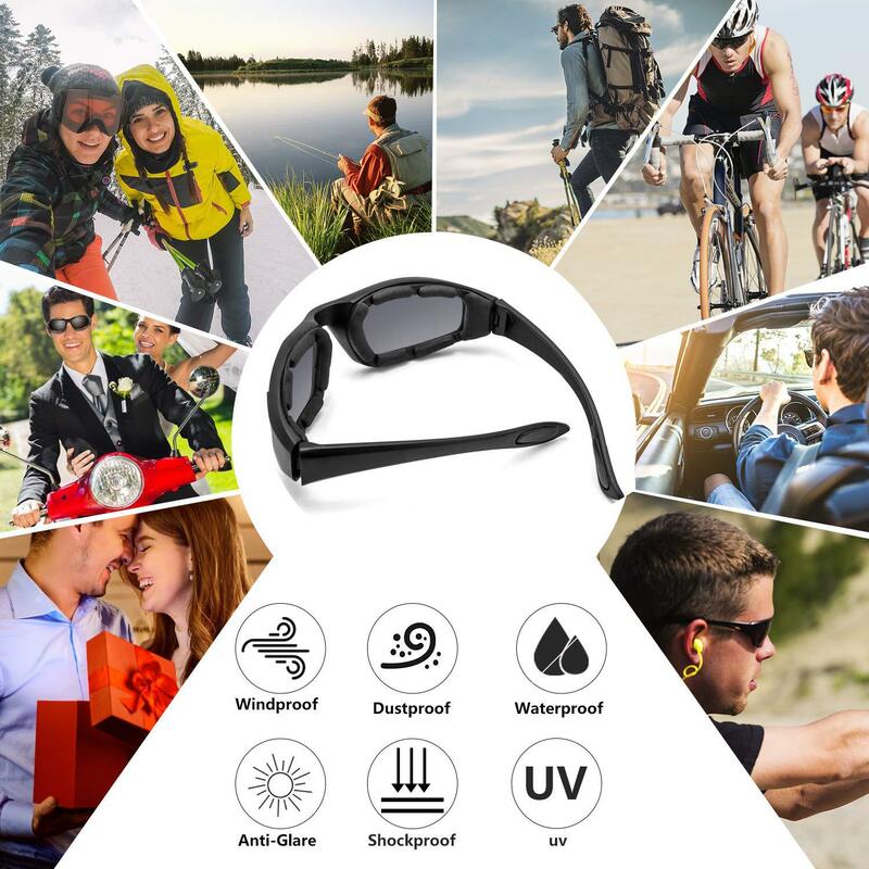 Universelle Motorrad brille polarisierte Sonnenbrille zum Kapuzen von Augenschutz wind dichte Moto brille uv400 Antifog Clear Len