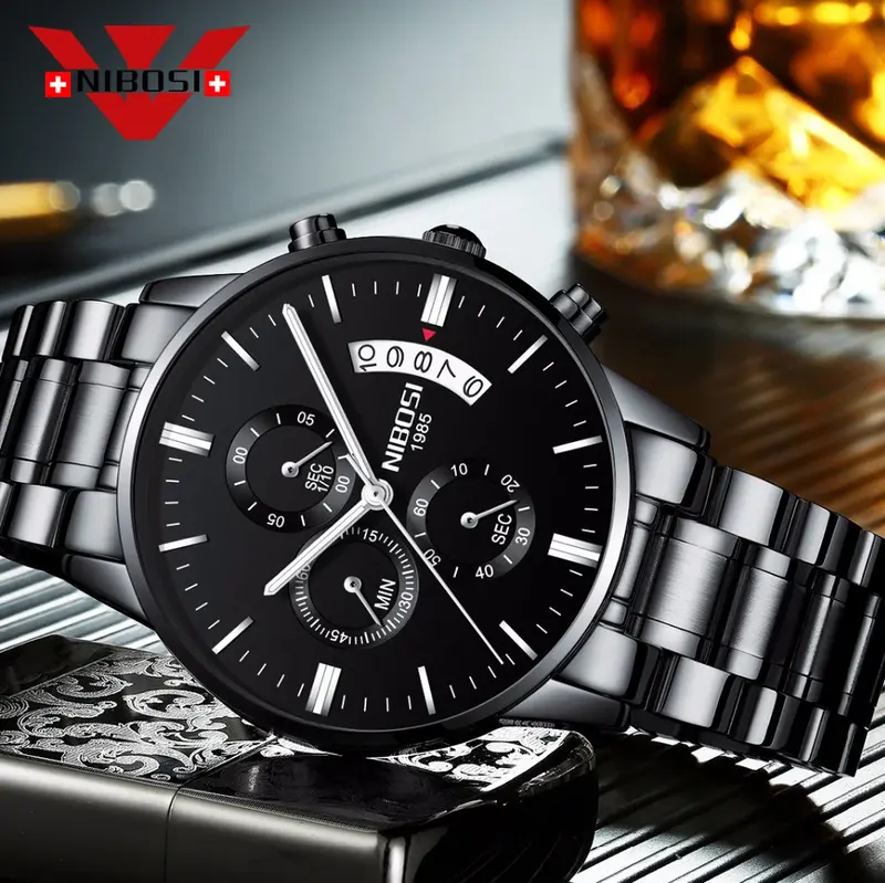 NIBOSI часы мужские наручные Для мужчин часы лучший бренд Для мужчин модные часы военные кварцевые наручные часы Hot часы мужской спортивный мужские часы