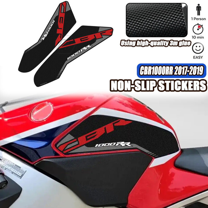 For Honda CBR1000RR CBR 1000RR 2017 2018 2019 Motorcycle Non-slip Side Fuel Tank Stickers Waterproof Pad Rubber Sticker