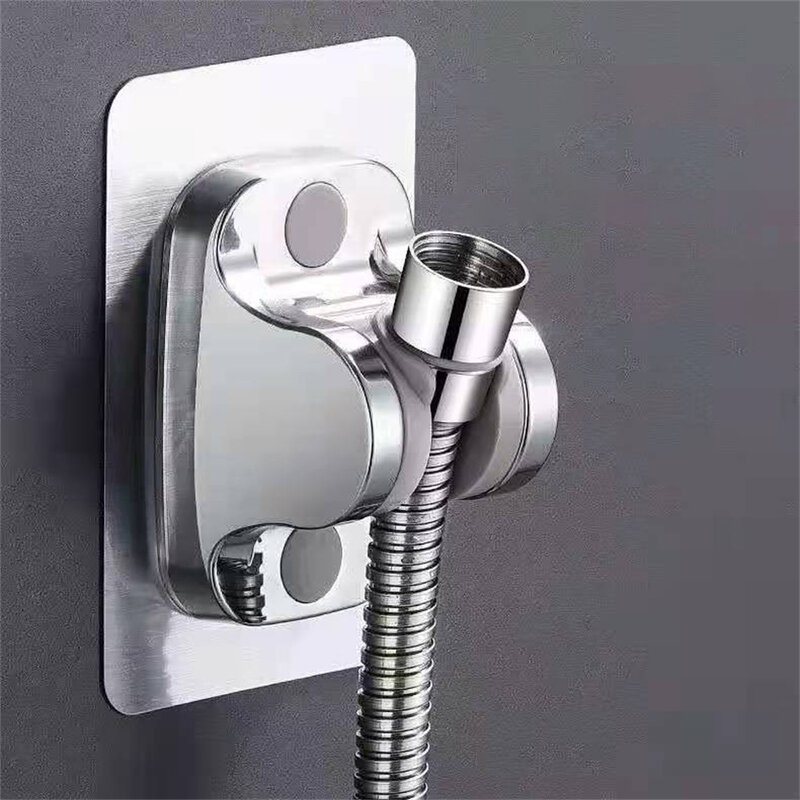 Staffe di supporto per soffione doccia supporto regolabile per montaggio a parete a ventosa nera per accessori da bagno senza vasca da bagno con supporto per trapano