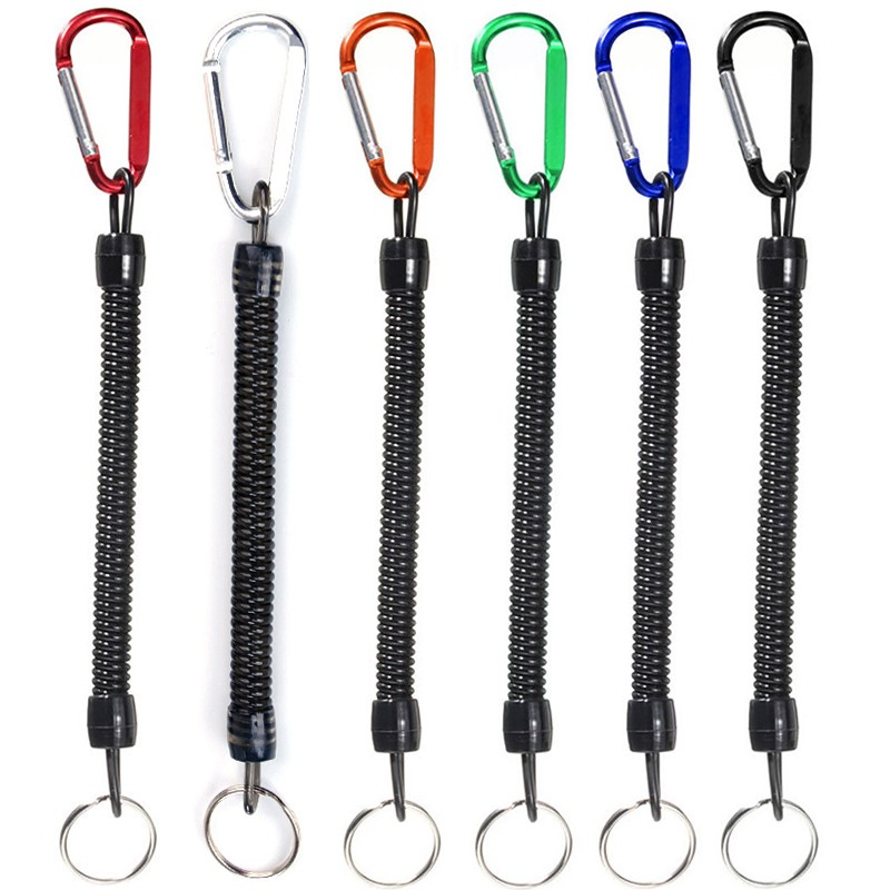1 Pcs Fishing Tools Anti-Lost Lanyard Telescopic Elastic Retention Rope Safety Spring Lanyard Rope Key Ring Chain Accessories
