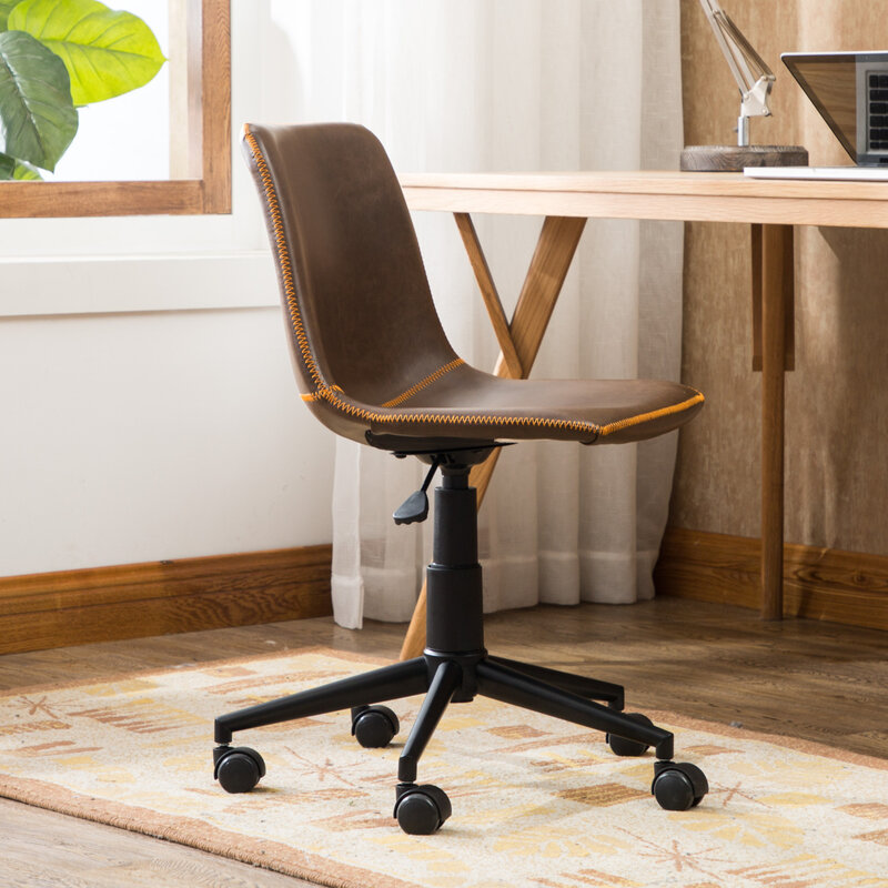 Коричневый античный Cesena из искусственной кожи 360 Поворотный офисный стул с воздушным подъемником с удобной подкладкой для домашнего или делового использования