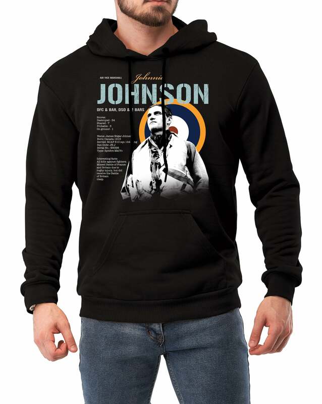 WWII RAF Ace Air Vice Marshall James Edgar Johnson Pullover Hoodie New 100% Cotton Comfortable Casual Mens Clothes Streetwear