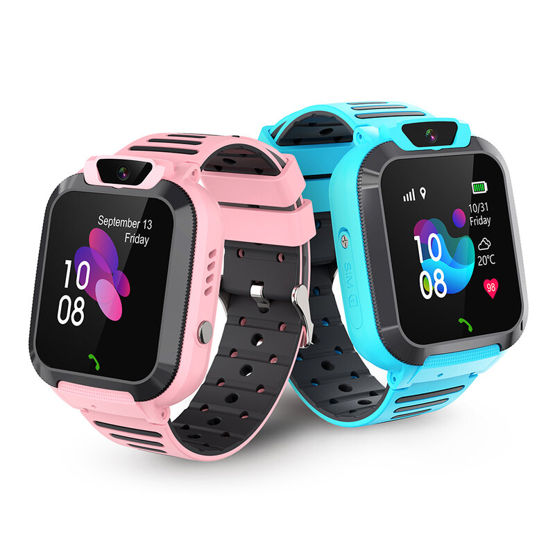 Q16S jam tangan pintar anak laki-laki perempuan, jam tangan cerdas GPS pelacak tahan air Digital terhubung