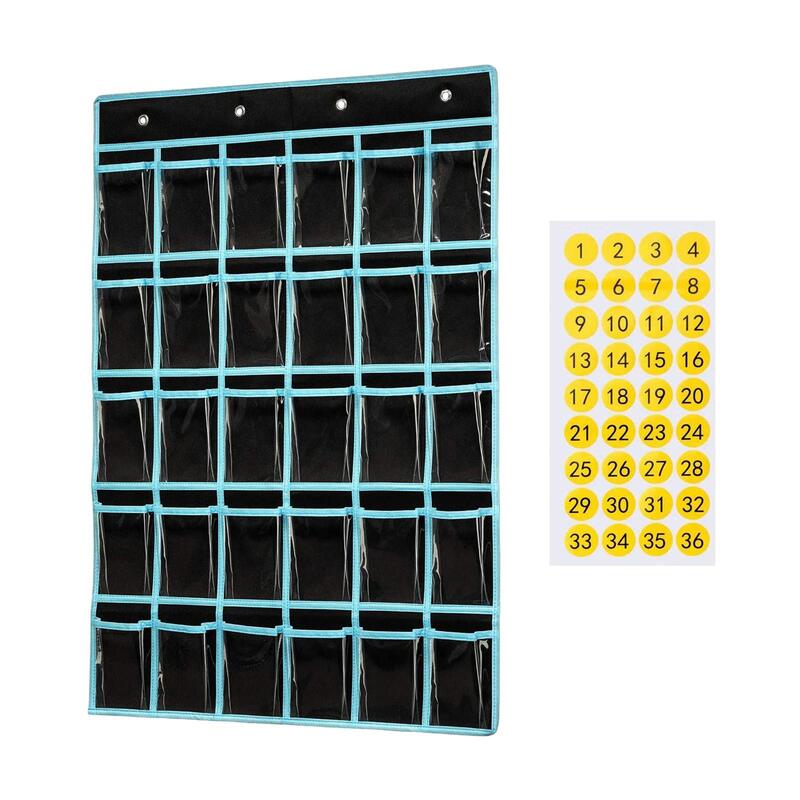 Classroom Pocket Chart Durable Clear Sundries Storage Organizer over Door Hanging Classroom Hanging Organizer for Bedroom Closet