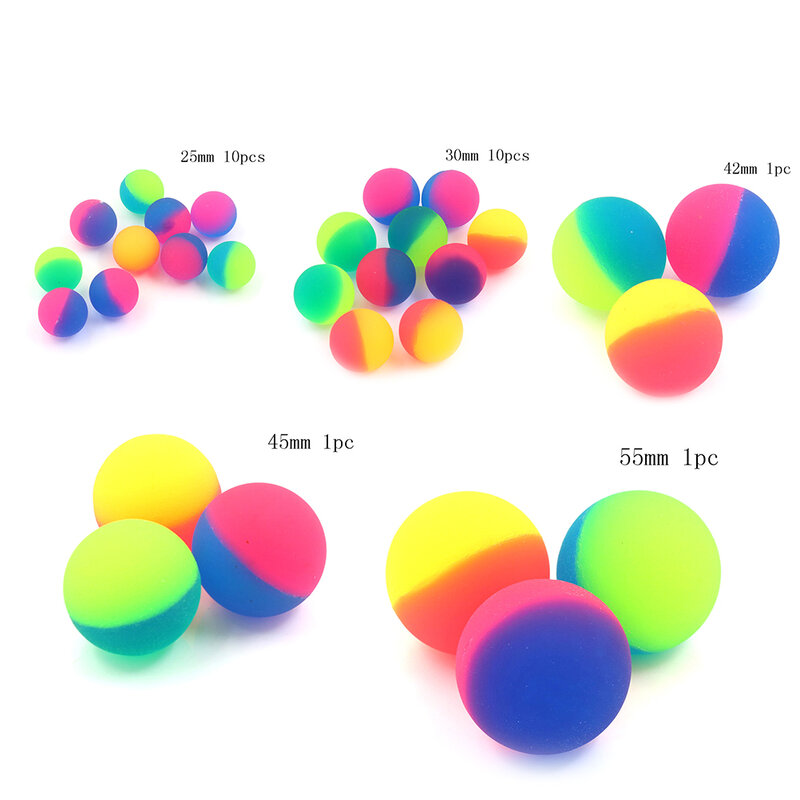 1pc 42/45/55mm Luminous Children Toy Ball Colored Boy Bouncing Ball Rubber Kids Sport Games Elastic Jumping Balls Outdoor toy