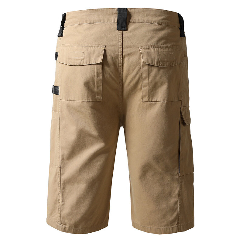 Pantalones cortos de algodón tácticos militares para hombres, pantalones cortos sueltos de talla grande para correr, múltiples bolsillos, recreación atlética al aire libre