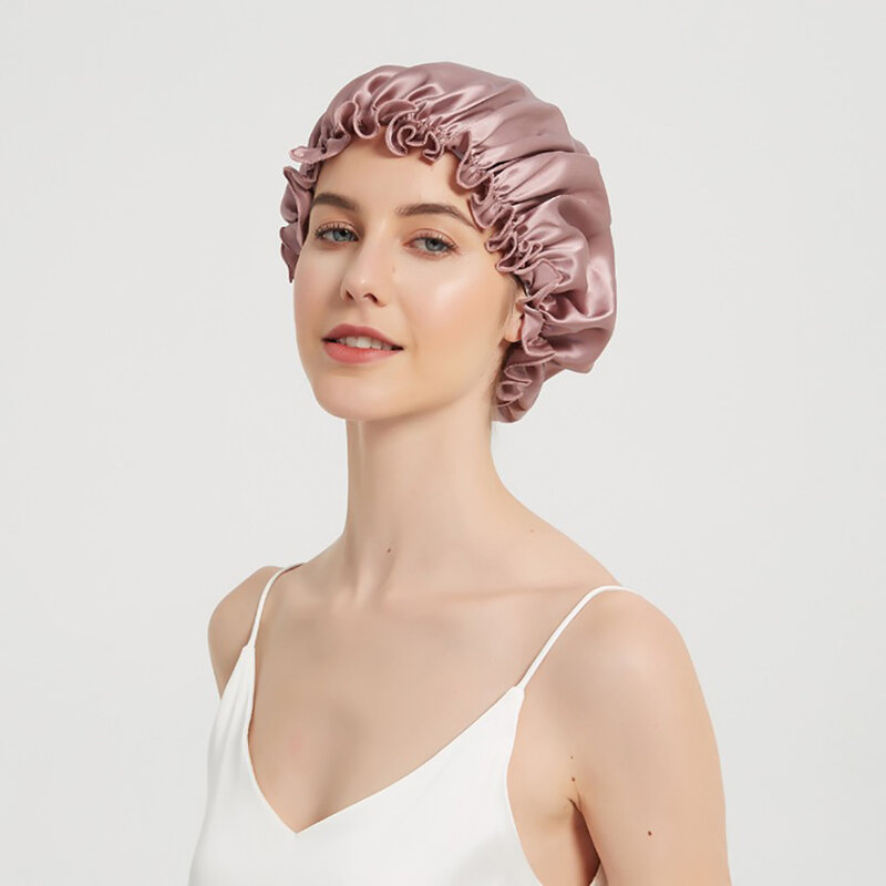100% чистый шелк тутового шелкопряда, мягкие шляпы для женщин, головной убор, широкая эластичная повязка на голову, кепка для выпадения волос