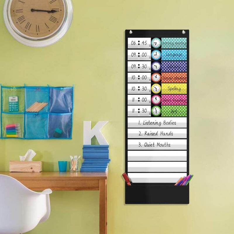 Schedule Pocket Chart Versatile Educational Pocket Chart for Schedules Classroom Office Home 131 for Preschool for Classroom
