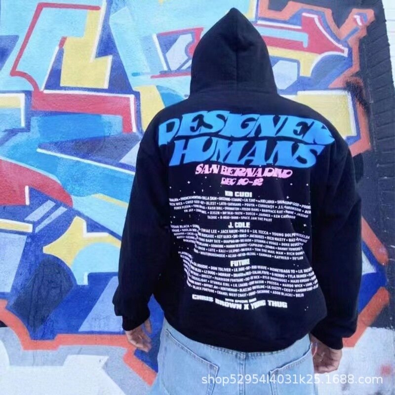 High quality oversized fashion star print hoodies for couples tracksuit men sweatshirts streetwear harajuku punk men clothing
