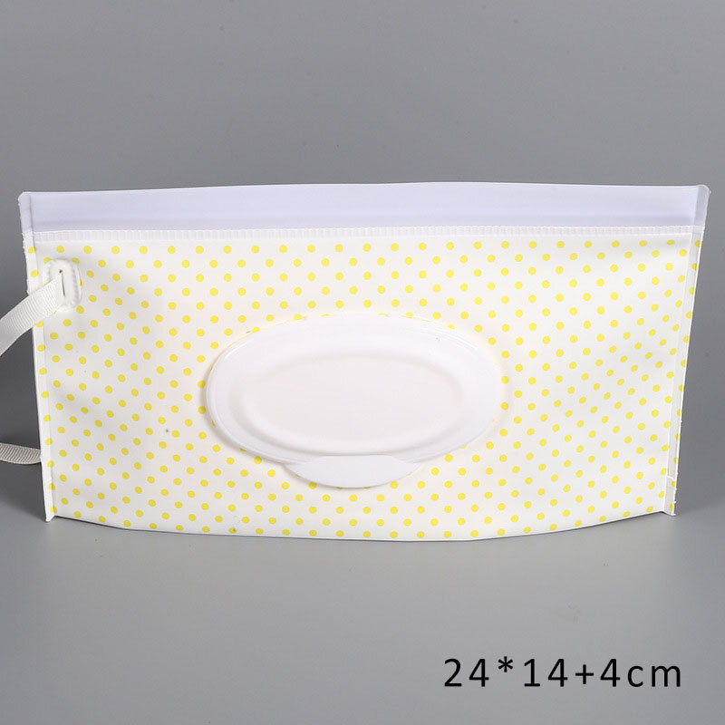 EVA Baby Wet Wipe Pouch Cute Snap-Strap Refillable Wet Wipes Bag Flip Cover Tissue Box Outdoor Useful Baby Stroller Accessory