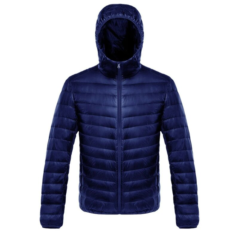 남성용 초경량 접이식 다운 재킷, 패셔너블한 후드, 따뜻한 초경량 다운 파카, 2024 새로운 스타일, 5XL, 6XL