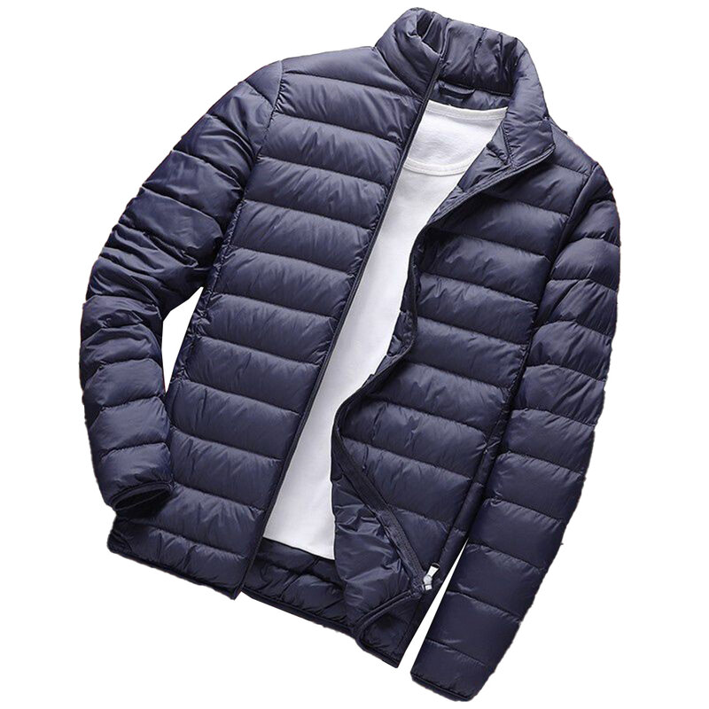 Comodo cappotto da uomo per il tempo libero alla moda addensare top caldo antivento inverno autunno Zip cappotti giù leggero maschio