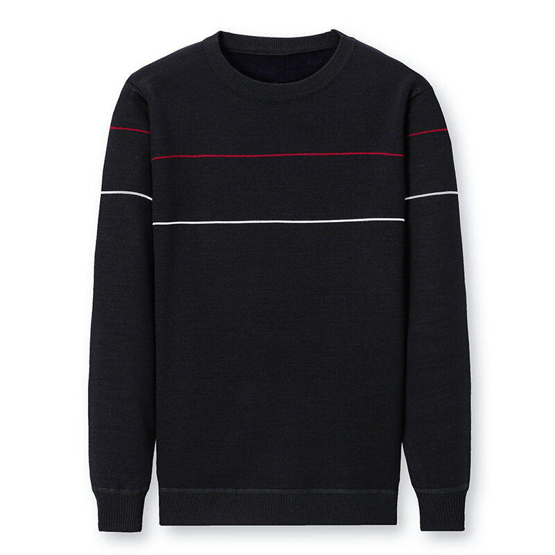 Spring and Autumn New Long Sleeve round Neck Jacquard Pullover Fashion Trendy Sweater Men's Bottoming Top