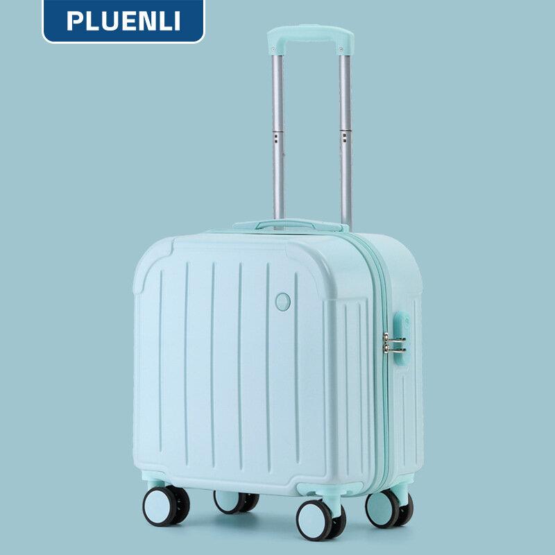 PLUENLI-maleta pequeña de equipaje para mujer, Maleta ligera pequeña, nueva maleta de embarque con cerradura de combinación, rueda Universal silenciosa