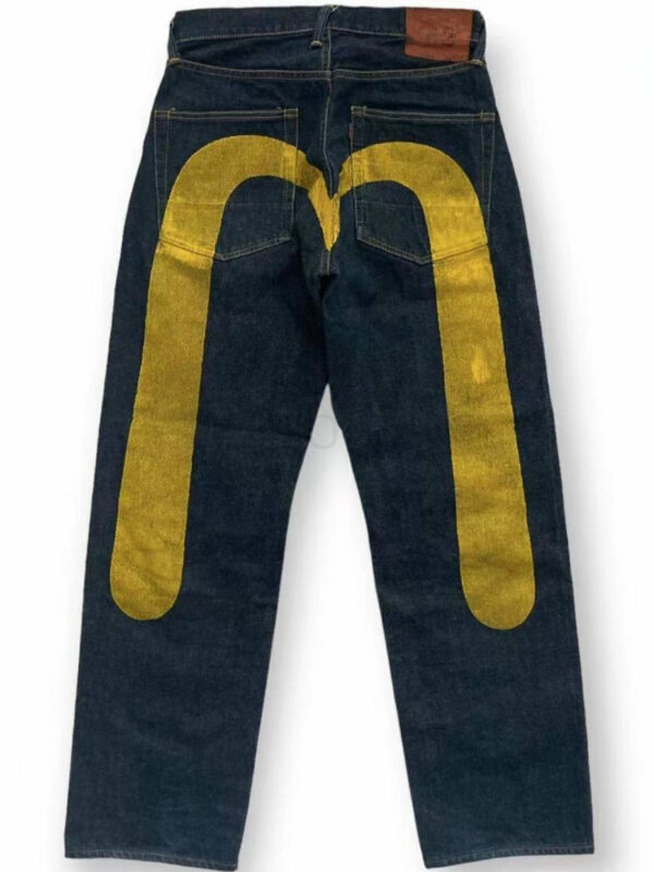 Jeans stampati lavati Vintage stile Y2K per Jeans a gamba larga da uomo High Street abbigliamento da uomo pantaloni larghi in cotone Streetwear