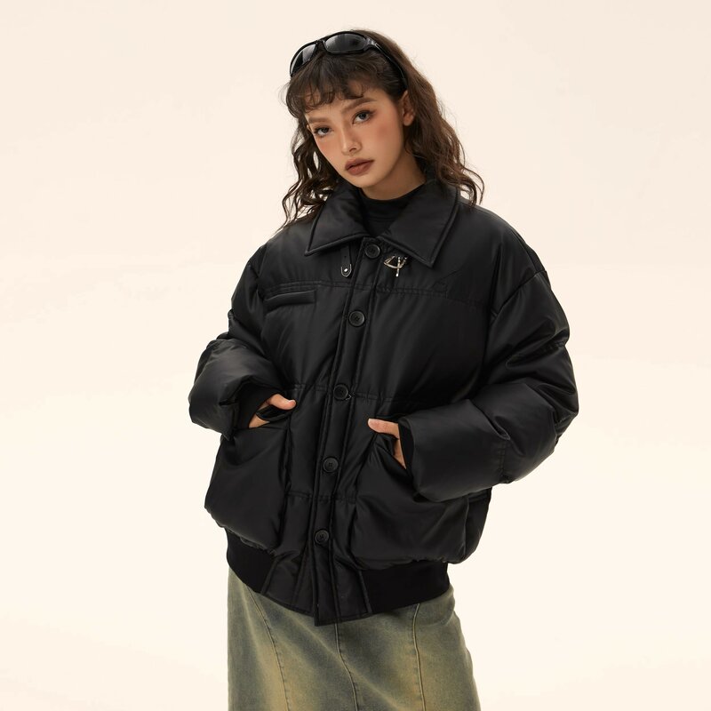 Женская утепленная куртка-парка, хлопковая парка в Корейском стиле, свободная верхняя одежда, новинка 2023